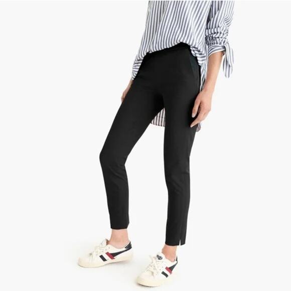 J CREW Martie Pant Bi-Stretch Cotton Black Office Dress Slacks Professional 4 - Picture 1 of 8